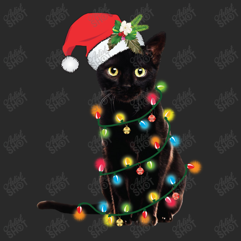 Black Cat Santa Tangled Up In Christmas Lights Sweatshirt Toddler T-shirt | Artistshot