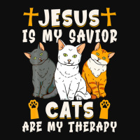 Jesus Is My Savior Cats Are My Therapy Crop Top | Artistshot