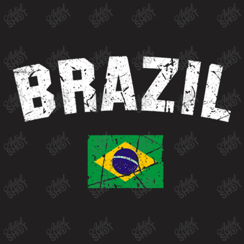 Brazil Brasil Flag Vintage  Men Women Kids Brazil T-Shirt by Victorricardo | Artistshot