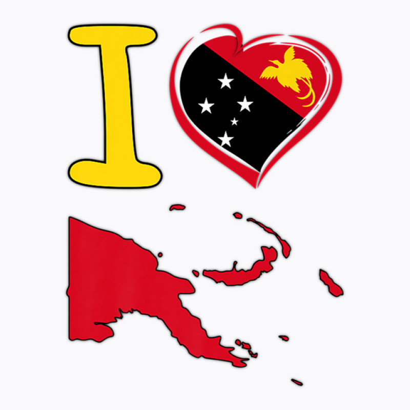 I Love Papua New Guinea. Guinean Flag In Shape Of A Heart T-shirt | Artistshot