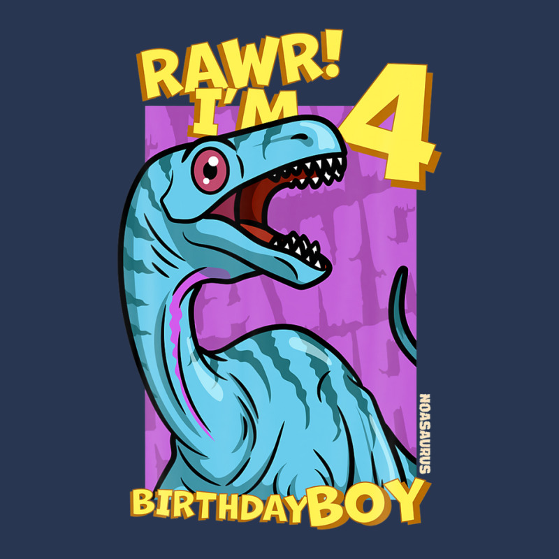 Rawr! I'm 4 Birthday Boys 4th Birthday Dino Noasaurus Men Denim Jacket | Artistshot