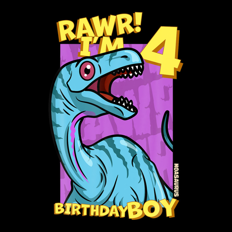 Rawr! I'm 4 Birthday Boys 4th Birthday Dino Noasaurus Lightweight Hoodie | Artistshot