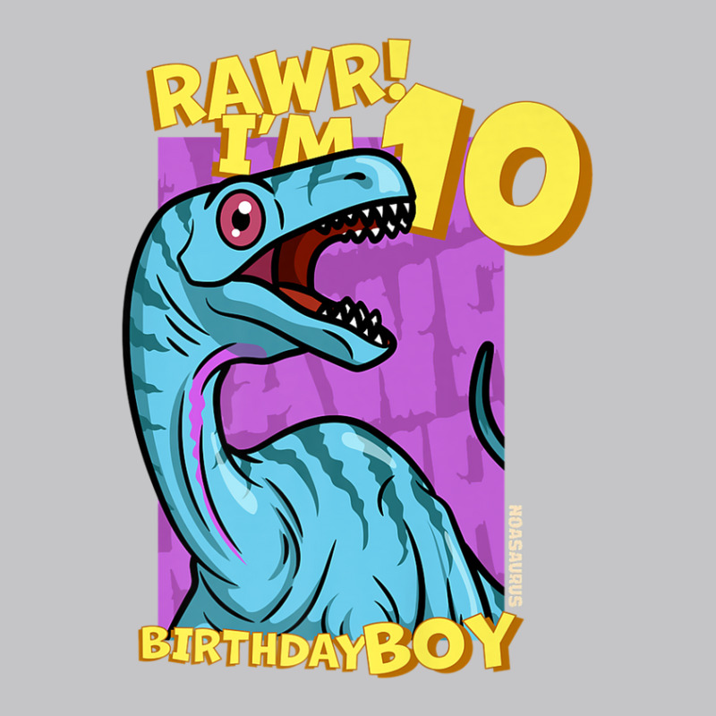 Rawr! I'm 10 Birthday Boys 10th Birthday Dino Noasaurus Baby Bodysuit | Artistshot