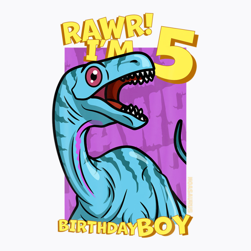 Rawr! I'm 5 Birthday Boys 5th Birthday Dino Noasaurus T-shirt | Artistshot