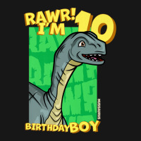 Rawr! I'm 10 Birthday Boys 10th Birthday Dino Mussaurus Medium-length Apron | Artistshot