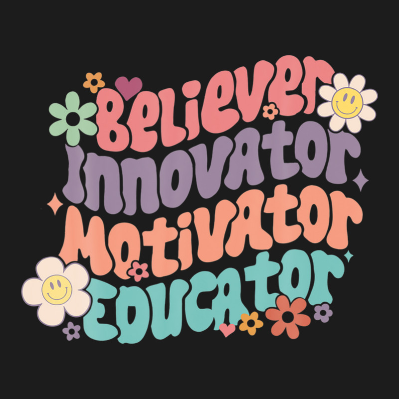 Groovy Retro Believer Motivator Innovator Educator Teachers Hoodie & Jogger set by PecorelliMatalyn1992 | Artistshot