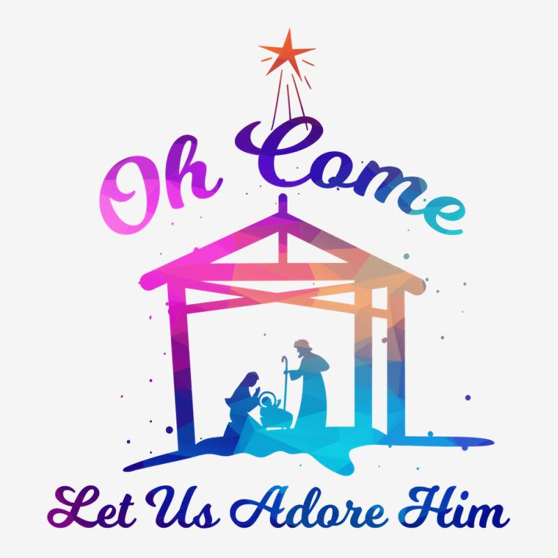 Let Us Adore Him   Christmas Advent Nativity Scene North Long Sleeve T Adjustable Cap by cm-arts | Artistshot