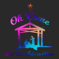 Let Us Adore Him   Christmas Advent Nativity Scene North Long Sleeve T Printed Hat | Artistshot