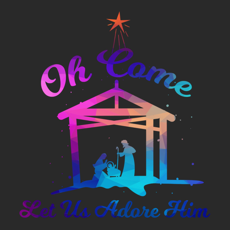 Let Us Adore Him   Christmas Advent Nativity Scene North Long Sleeve T Printed hat by cm-arts | Artistshot