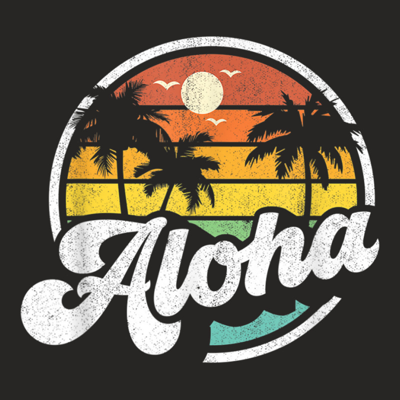 Aloha Hawaii Hawaiian Island Vacation Palm Trees Beach Gift T Shirt Ladies Fitted T-Shirt by cm-arts | Artistshot