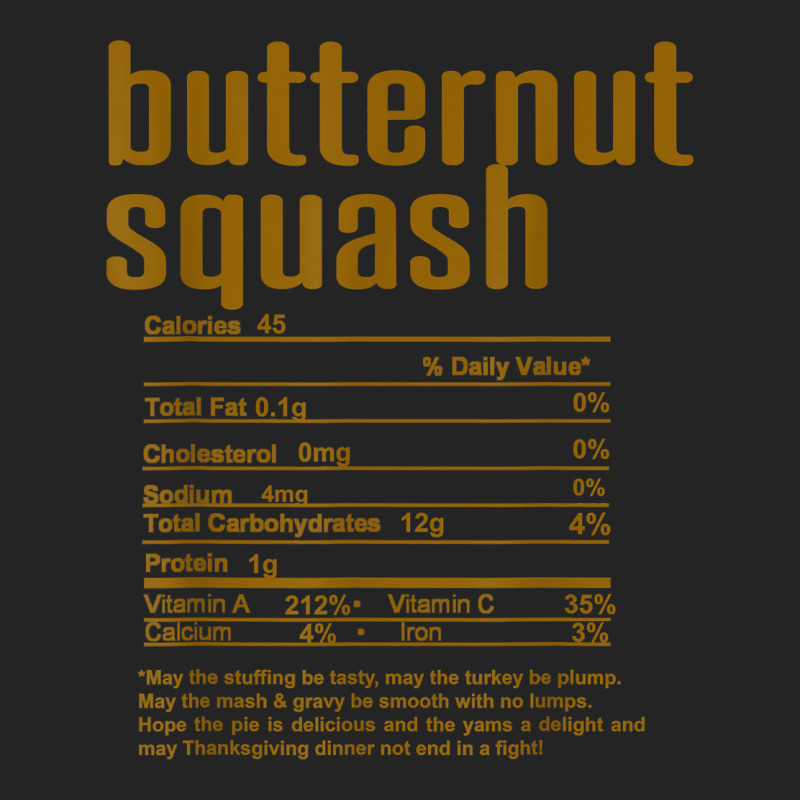 Thanksgiving Christmas Butternut Squash Nutritional Facts T Shirt 3/4 Sleeve Shirt by cm-arts | Artistshot