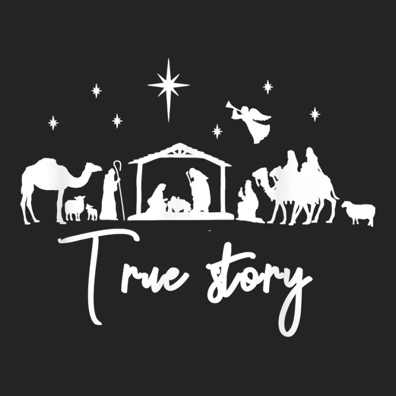 True Story Nativity Christmas Baby Jesus Manger Catholic T Shirt 3/4 Sleeve Shirt by cm-arts | Artistshot