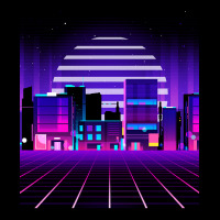 Synthwave T  Shirt Futuristic Neon City Synthwave T  Shirt Adjustable Cap | Artistshot