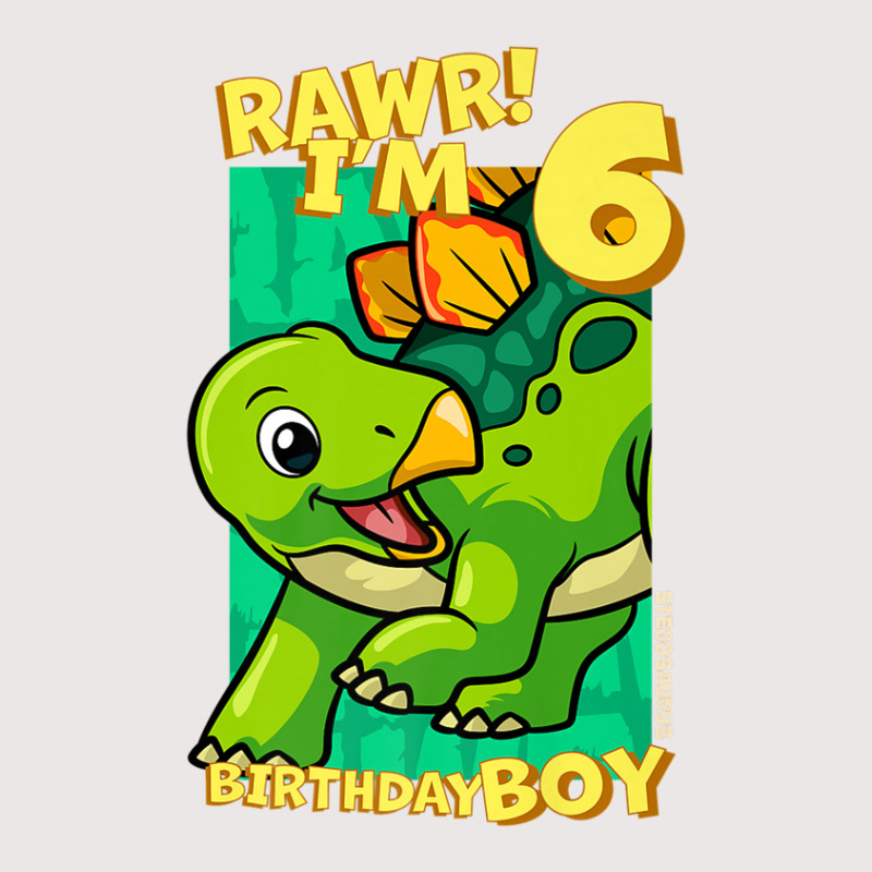 Rawr! I'm 6 Birthday Boys 6th Birthday Dino Stegosaurus Pocket T-shirt | Artistshot