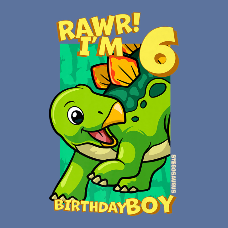 Rawr! I'm 6 Birthday Boys 6th Birthday Dino Stegosaurus Lightweight Hoodie | Artistshot