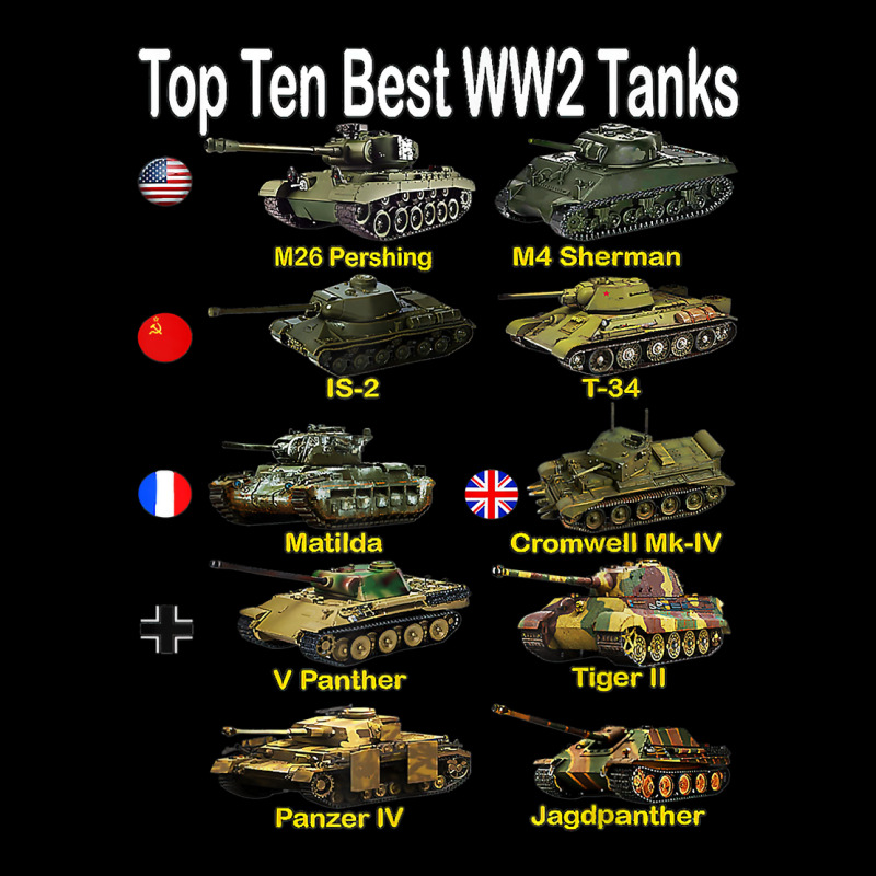 Top Ten Best Ww2 Tanks M4 Sherman Panzer Iv Tiger Ii T 34 T Shirt Pocket T-Shirt by cm-arts | Artistshot