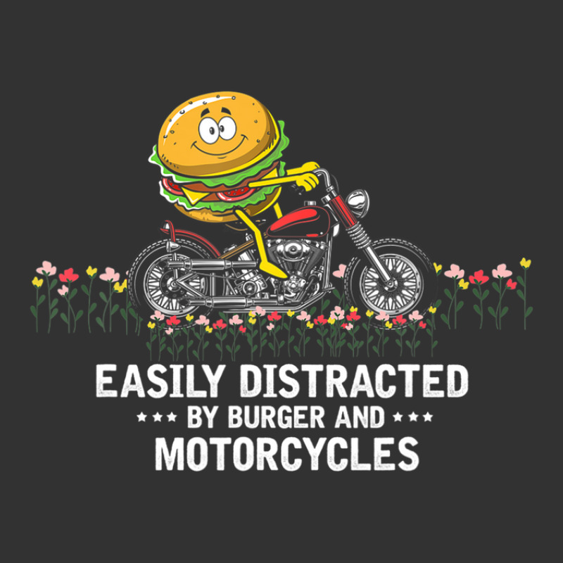 Easily Distracted By Burger And Motorcycles, Biker Dad Baby Bodysuit by beastonkriss | Artistshot