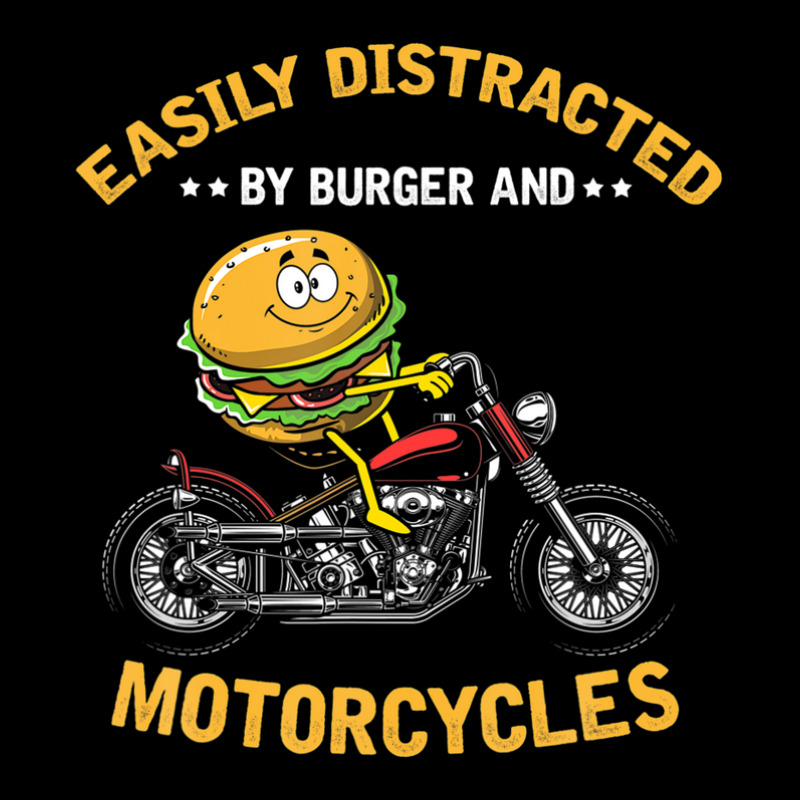 Easily Distracted By Burger And Motorcycles, Biker Dad Long Sleeve Baby Bodysuit by beastonkriss | Artistshot