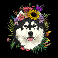 Floral Alaskan Malamute Dog Botanical Plant Flower Dog Lover T Shirt Adjustable Cap | Artistshot