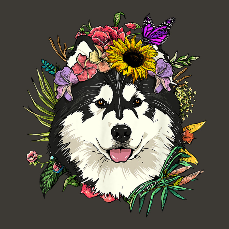 Floral Alaskan Malamute Dog Botanical Plant Flower Dog Lover T Shirt Bucket Hat | Artistshot