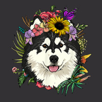 Floral Alaskan Malamute Dog Botanical Plant Flower Dog Lover T Shirt Vintage Hoodie And Short Set | Artistshot