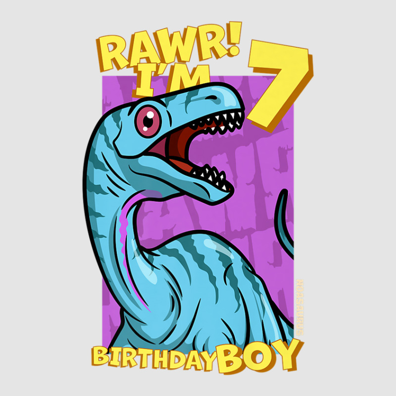 Rawr! I'm 7 Birthday Boys 7th Birthday Dino Noasaurus Medium-length Apron | Artistshot