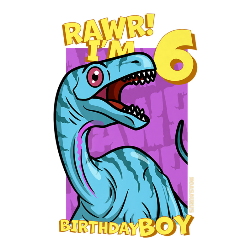 Rawr! I'm 6 Birthday Boys 6th Birthday Dino Noasaurus Unisex Hoodie | Artistshot