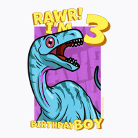 Rawr! I'm 3 Birthday Boys 3rd Birthday Dino Noasaurus T-shirt | Artistshot