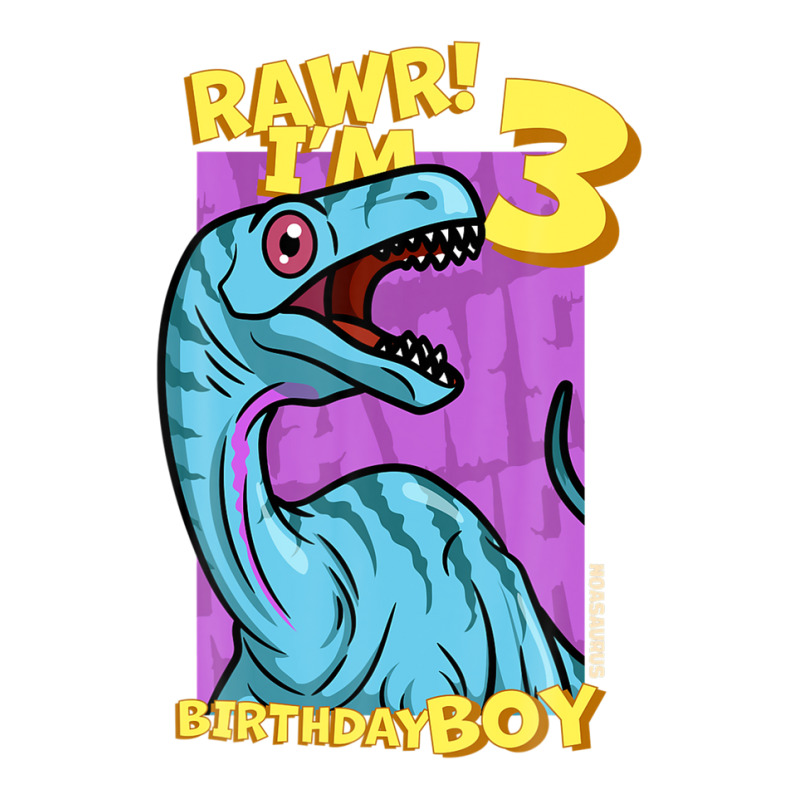 Rawr! I'm 3 Birthday Boys 3rd Birthday Dino Noasaurus V-neck Tee | Artistshot