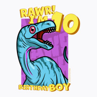 Rawr! I'm 10 Birthday Boys 10th Birthday Dino Noasaurus T-shirt | Artistshot