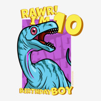 Rawr! I'm 10 Birthday Boys 10th Birthday Dino Noasaurus Pin-back Button | Artistshot