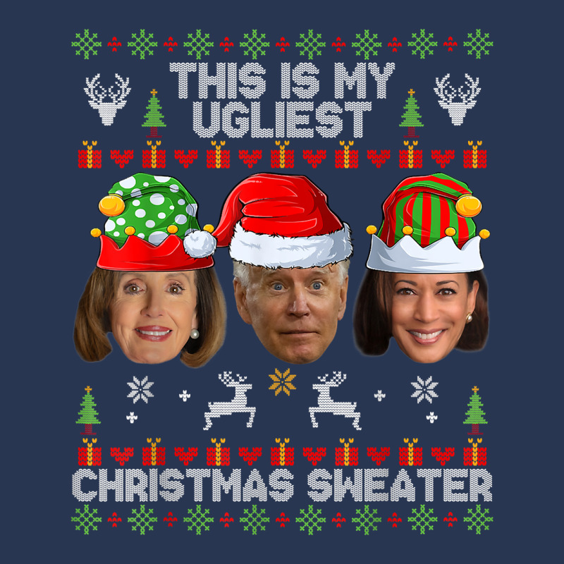 This Is My Ugliest Christmas Sweater Funny Joe Biden Kamala T Shirt Men Denim Jacket | Artistshot