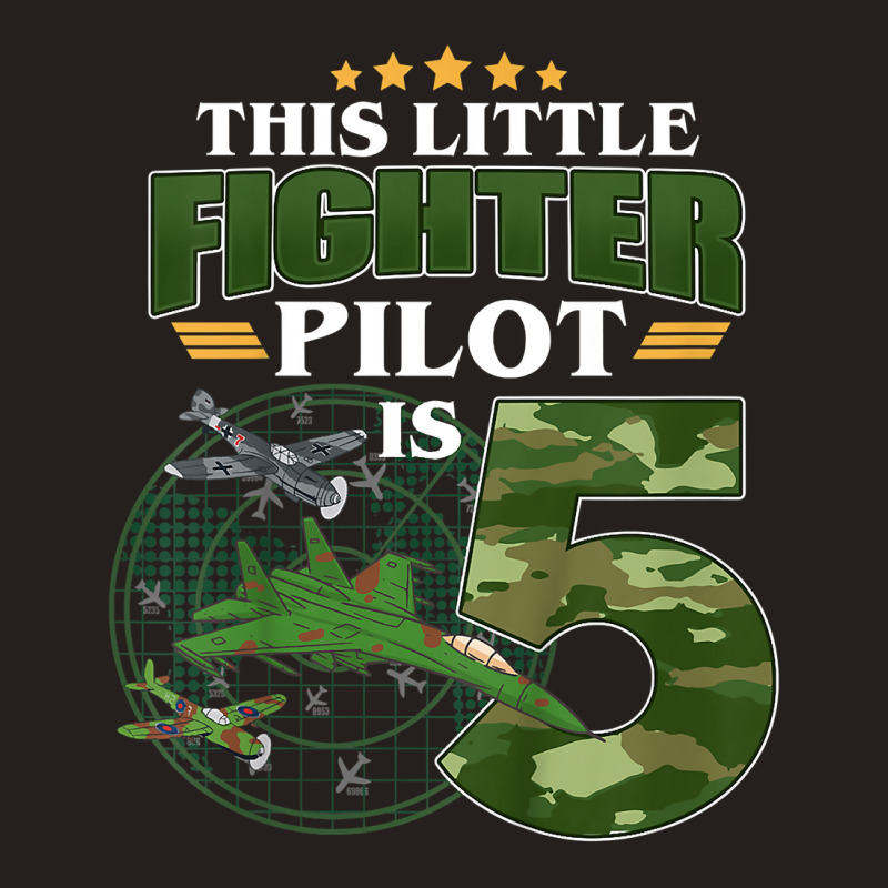 Kids 5th Birthday This Fighter Pilot Is 5 Soldier Camo Style Boys T Sh Tank Top | Artistshot