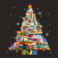 Christmas Library Tree Lights For Librarian And Book Lover Long Sleeve Ladies Fitted T-shirt | Artistshot