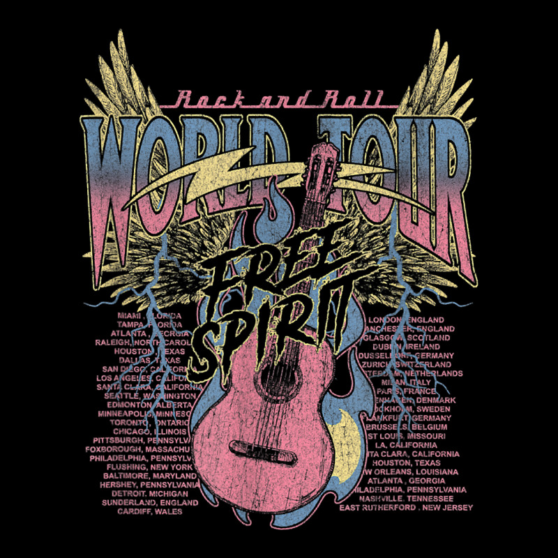 Rock & Roll Free Spirit World Tour Guitar Fire Wings Thunder T Shirt Men's 3/4 Sleeve Pajama Set by klaasmis | Artistshot