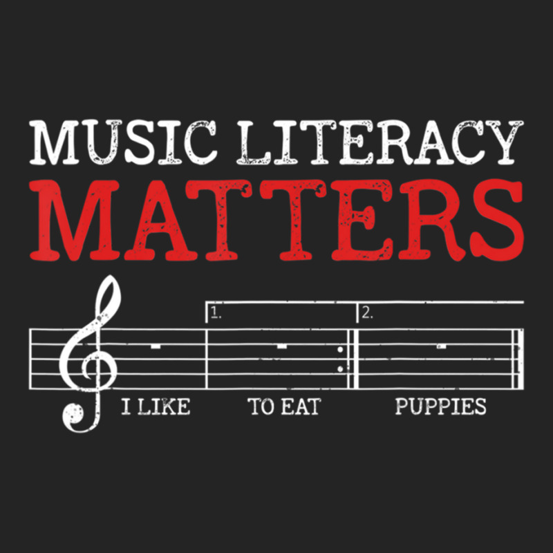 Music Literacy Matters I Like To Eat Puppies Funny Sarcastic Long Slee 3/4 Sleeve Shirt by cm-arts | Artistshot