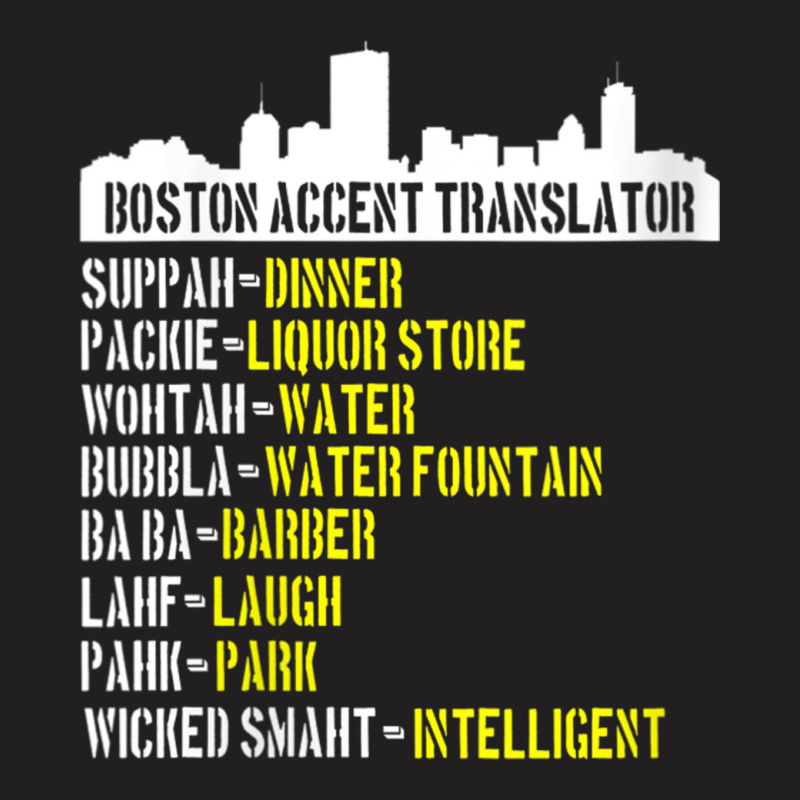 Womens Funny Boston Accent Translator For Wicked Smaht Bostonians V Ne T-shirt | Artistshot