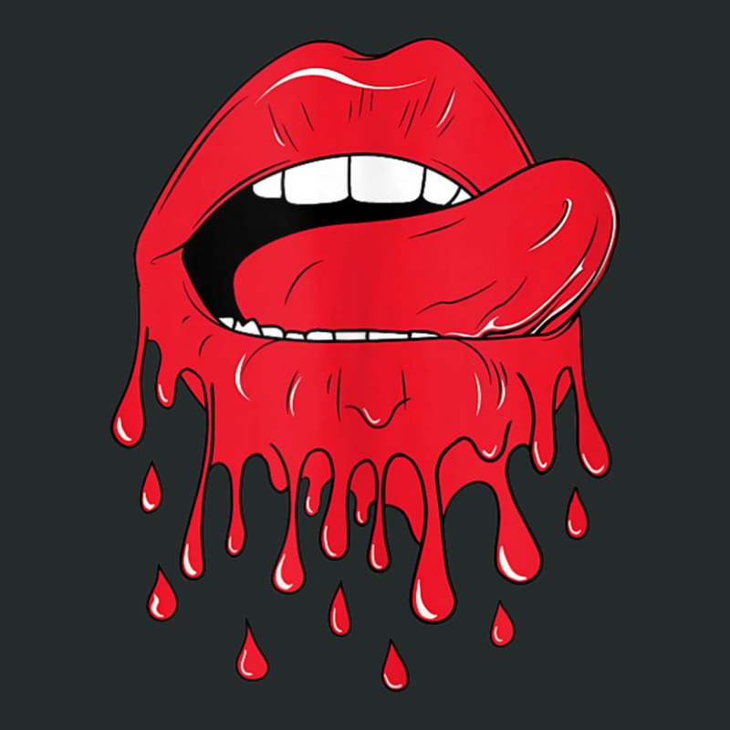 Tongue Licking Red Melting Lips Tank Top Women's Triblend Scoop T-shirt by cm-arts | Artistshot