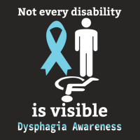 Not Every Disability Is Visible Dysphagia Awareness  Blue And Yellow R Ladies Fitted T-shirt | Artistshot