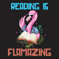 Book Reader Who Also Loves Animals Like The Flamingo 378 Booked Books  T-shirt | Artistshot