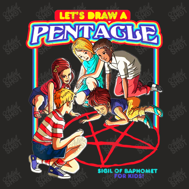 Lets Draw A Pentacle Ladies Fitted T-Shirt by Semilir | Artistshot