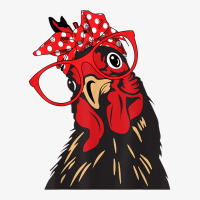 Cute Women Girl Chicken With Bandana Headband And Glasses T Shirt Ladies Fitted T-shirt | Artistshot