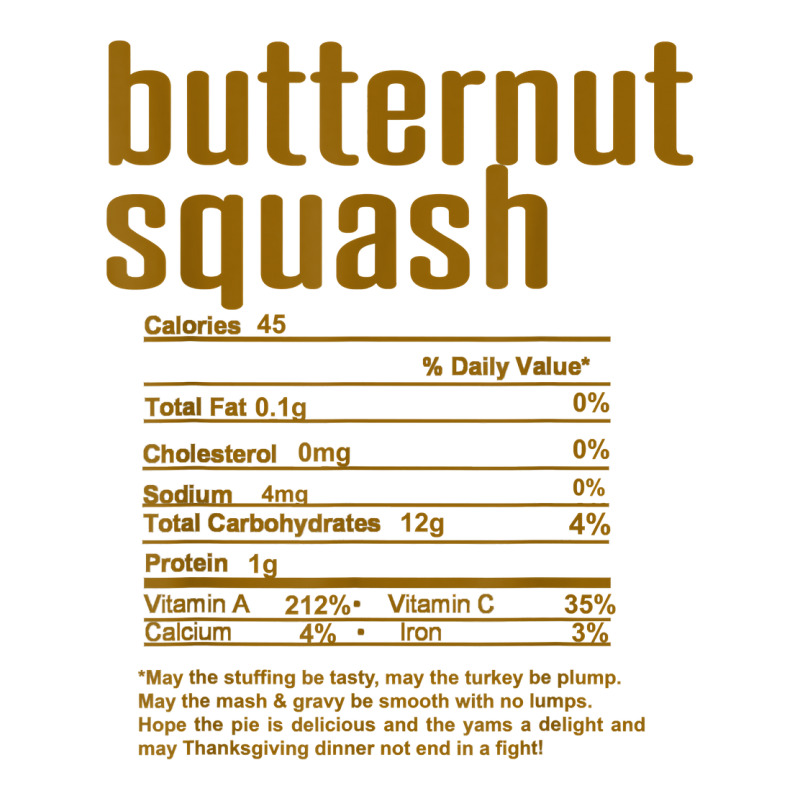 Thanksgiving Christmas Butternut Squash Nutritional Facts T Shirt V-Neck Tee by cm-arts | Artistshot