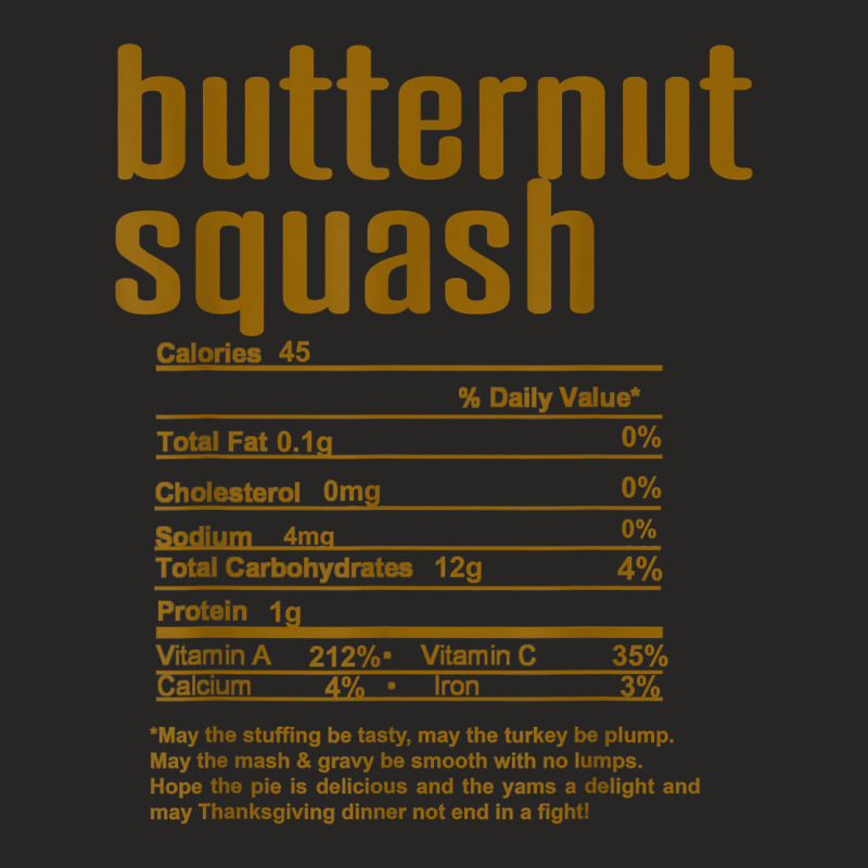 Thanksgiving Christmas Butternut Squash Nutritional Facts T Shirt Ladies Fitted T-Shirt by cm-arts | Artistshot