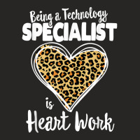 Being A Technology Specialist Is Heart Work, Teacher Leopard T Shirt Ladies Fitted T-shirt | Artistshot