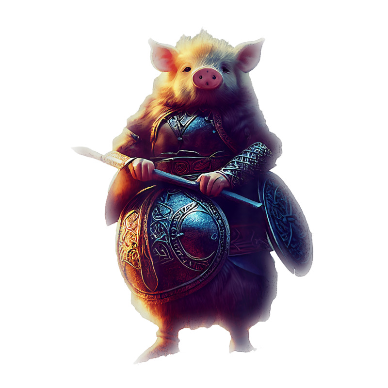 Cute Piggy Viking Character Dynamic Pose Armor Helmet T Shirt Zipper Hoodie | Artistshot