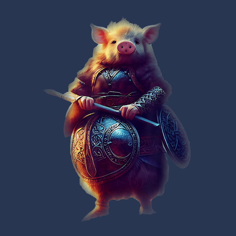 Cute Piggy Viking Character Dynamic Pose Armor Helmet T Shirt Men Denim Jacket | Artistshot