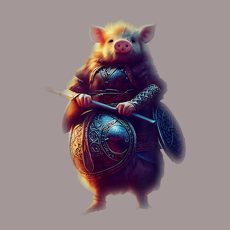 Cute Piggy Viking Character Dynamic Pose Armor Helmet T Shirt Vintage Short | Artistshot