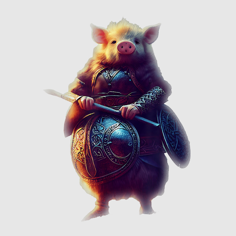 Cute Piggy Viking Character Dynamic Pose Armor Helmet T Shirt Hoodie & Jogger Set | Artistshot