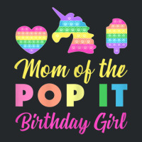 Mom Of The Pop It Birthday Girl Unicorn Heart Ice Cream Crewneck Sweatshirt | Artistshot